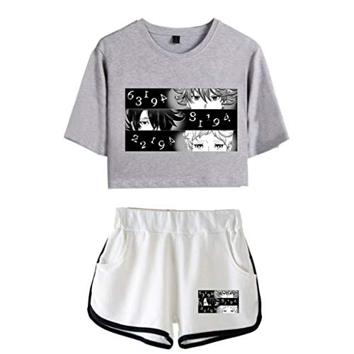 Nova camiseta curta The Promised Neverland e shorts Emma Norman Ray Cosplay camisa moletom anime par