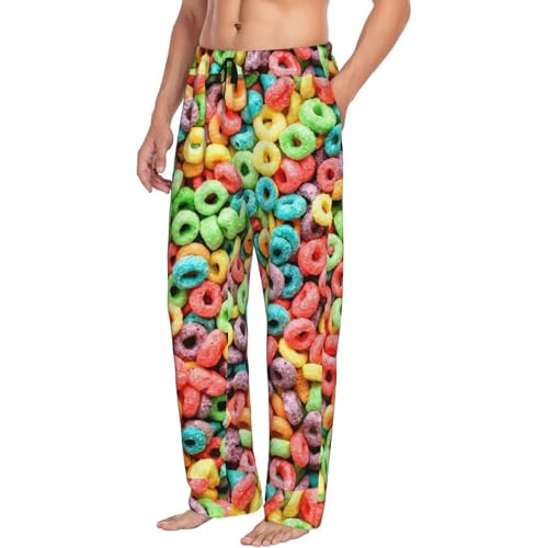 Golden Yellow Cheese Food Men'S Pajama Bottoms Lounge Sleepwear Loose Soft Comfort Pajama Pants With Pockets2