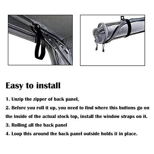 image for ROMASO Rear Window Straps for Jeep Wrangler JK JKU, Back Window Roll U