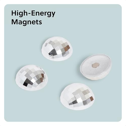 Imanes decorativos en disco para casilleros, set 4, plateado miniatura 5