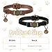 DOPENSPI 2 Pcs PU Leather Cat Collar Breakaway with Bell, Personalized Adjustable Cat Collars Retro Collars Pet Leather Collar with Quick Release Buckle for Cats Kittens