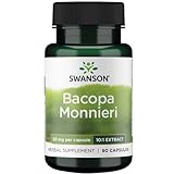 Swanson, Bacopa Monnieri Extract, 90 glutenfreie Kapseln, 50mg Bacopa Monnieri-Extrakt je Dosis, Sojafrei, GMO frei, Geschmacksneutral