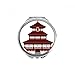 China Architecture Temple Landmark Pattern Hand Compact Mirror Round Portable Pocket Glass