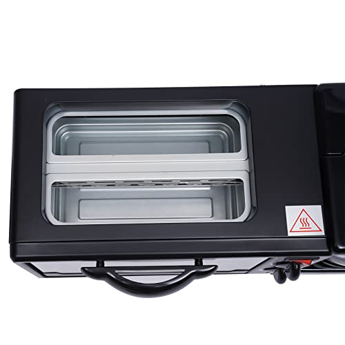 3-in-1 mini-oven, ontbijtmachine, minioven met kookplaten met koffiemachine, multifunctionele pizzaoven, toaststoffen, oven, grillplaat - Afbeelding 8