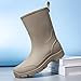 XUNRUO Mid Calf Garden Rain Boots for men and women,Waterproof Outdoor shoes Slip Resistant Fashion Boots Grey44