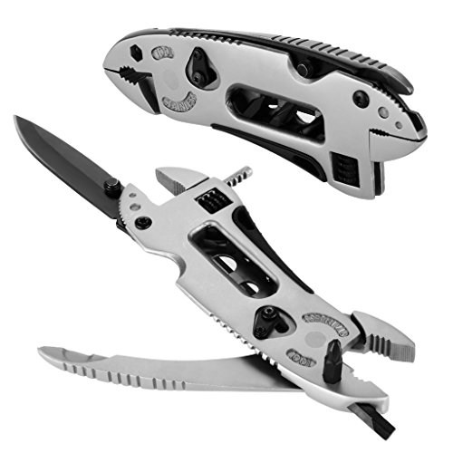 OUTU 5 In 1 Pocket Wrench Multitool Multipurpose Tools Miltitool Knife/Plier/Wire Cutter /Spanner/Screwdriver Outdoor Survival Emergency Gear