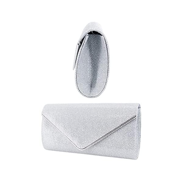 Naimo Flap Dazzling Clutch Bag Evening Bag with Detachable Chain - Image 4