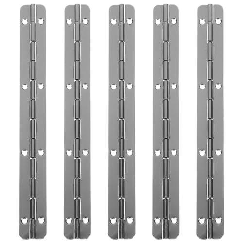 Vaguelly Heavy Duty Piano Hinges 5pcs 150mm Metal Hinges for Wood Boxes and Cabinet Doors for Industrial and Craft Applications