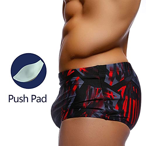 AMTRUE With Push Pad Swim Trunks Men's Swimwear Abstract Printing Fashion Small Flat Angle Quick Dr