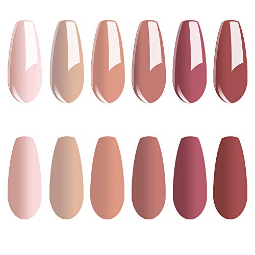 Vishine Gel Nail Polish Set - 6 Colors: Nude, Pink, Neutral & More - UV/LED Soak Off Gel Nail Polish Starter Kit