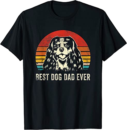 X.Style Best Dog Dad Ever Funny Cavalier King Charles Spaniel Dad ds402 T-Shirt (XL) Black