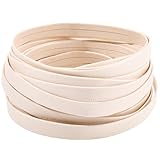 Garniture en cuir pliable 5 m x 8mm:livrée avec 1 rouleaux de bandes de cuir pliables en blanc beige, environ 8 m de long, largeur de 5mm , épaisseur de 1mm, assez pour répondre à vos besoins quotidiens de bricolage