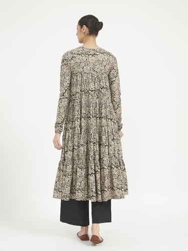 Image of FIORRA Women's Paisley Printed Pure Cotton Anarkali Kurta