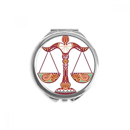 Miroir rond Balance constellation zodiac de poche portable 2.6x2.4 pouces
