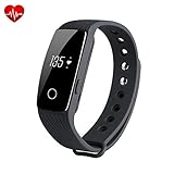 TINCINT Fitness Tracker Bluetooth 4.0 Heart Rate Monitor, ID107 Pedometer Watch Activity Tracker Calorie Counter Life-Waterproof Fitness Band with Soft Silicon Wristband for Android iOS Smartphones