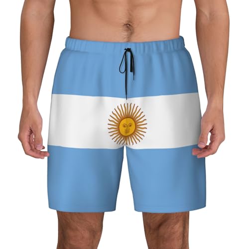 Short de bain homme drapeau argentin avec doublure compression séchage rapide