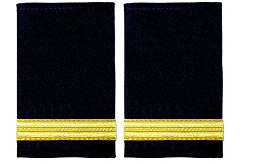 Heuk One Bar Black Pilot Airline o Merchant Marine Epaulette, Gold Strips Spalline (coppia)