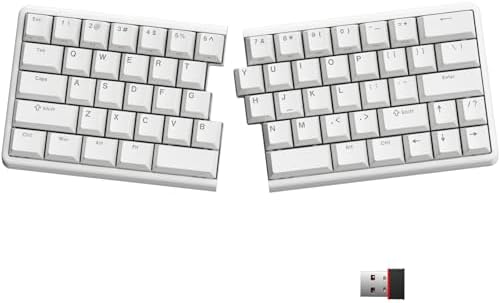NocFree Lite: Split Wireless Mechanical Keyboard (Linear, Standard Version) - New! Ergonomic, Tenting, Mac & Windows, Fully Programmable, Hot-swappable, PBT Keycaps, 60% Layout