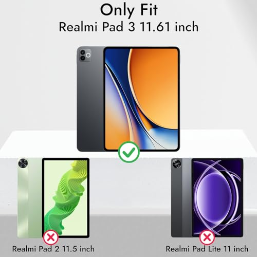 Image of Robustrion Cover for Realme Pad 3 11.61 inch Cover Case with Pencil Holder, Deer Flip Cover Case for Realme Pad 3 Tablet Cover [Auto Sleep Wake Support] - Brown