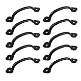 Tulead 10PCS Black Cabinet Door Handle Vintage Gate Pull Handles 4