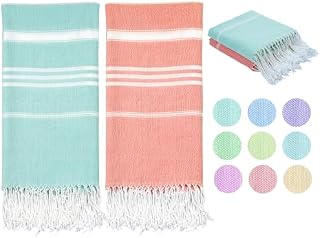 Haleey 2 Pack Turkish Cotton Beach Towel Lightweight Absorbent Quick Dry Bathroom Bath Pool Swim Towels Extra Large Oversized Sand Free Towel Beach Accessories Essentials Cloud Gift for Adults