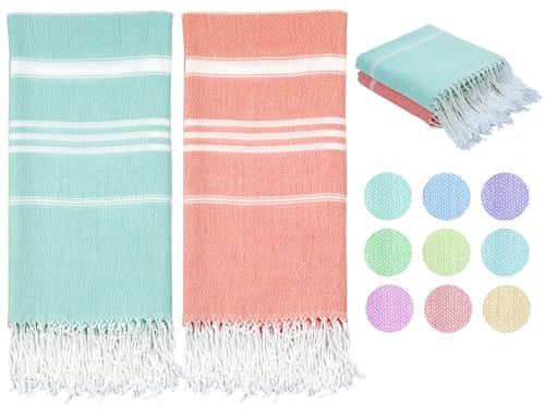Haleey 2 Pack Turkish Cotton Beach Towel Lightweight Absorbent Quick Dry Bathroom Bath Pool Swim Towels Extra Large Oversized Sand Free Towel Beach Accessories Essentials Cloud Gift for Adults