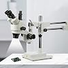 Swift S7 3.5X-90X Professional Simul-Focal Trinocular Stereo Zoom Microscope with WH10x Eyepieces, 0.7X-4.5X Objective,144 LED Ring Light, Double Arm Boom Stand, Includes 0.5X and 2.0X Barlow Lens