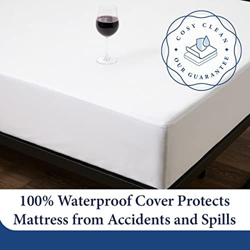 Cosy House Collection King Size Luxury Bamboo Mattress Protector - 100% Waterproof, & Vinyl Free - Stays Cool - Stain Protection - Premium Lightweight Breathable Noiseless Fitted Bed Cover (King)