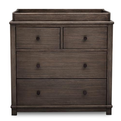 Image of Simmons Kids Monterey 4-Drawer Dresser with Changing Top and Interlocking Drawers, Rustic Grey