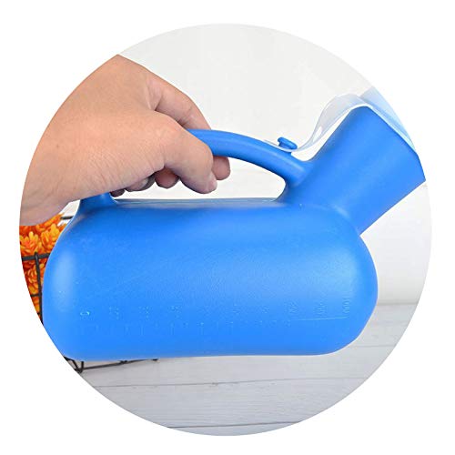 YNGJUENCP Urinals for Men Thick Firm Portable Urinal, Urine Collection for Incontinence, Elderly, Travel Bottle and Emergency -1000ml(White/Blue)(Color:Blue)