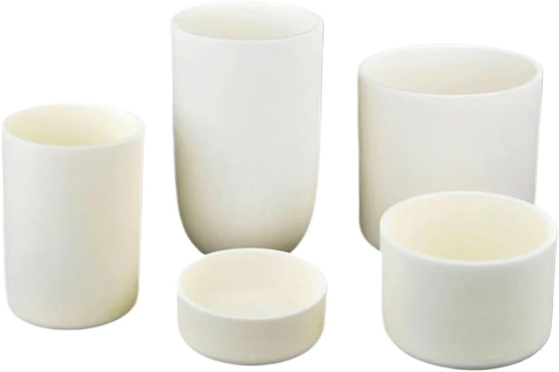 1 PC Lab 5ml to 1000ml Cylindrical Corundum Crucible 99% Alumina Ash Crucible Resistance 1600 Degree (150ml)