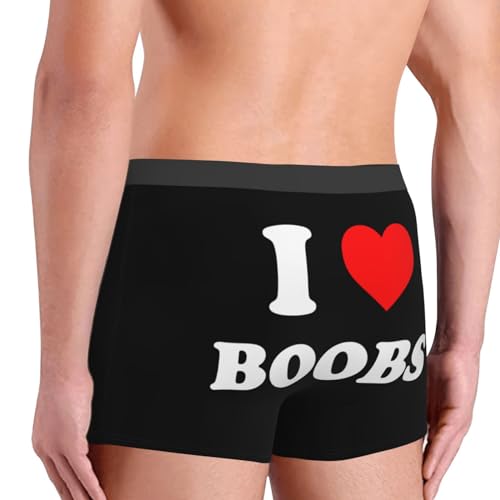 I-Heart-Love-Boobs Boobies-Boxers Funny Boxer Briefs For Mens Novelty Boxer Shorts Humorous Underwear -L Black, Large4