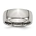 Chisel Rounded Polished Titanium Ring (8.0 mm) - Size 6.5
