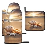 Photo Gallery seashell landscape on the beach set di guanti da forno e presine, guanti resistenti al calore, utilizzati per cucina, cottura e grigliate Photo Gallery seashell landscape on the beach set di guanti da forno e presine, guanti resistenti al calore, utilizzati per cucina, cottura e grigliate