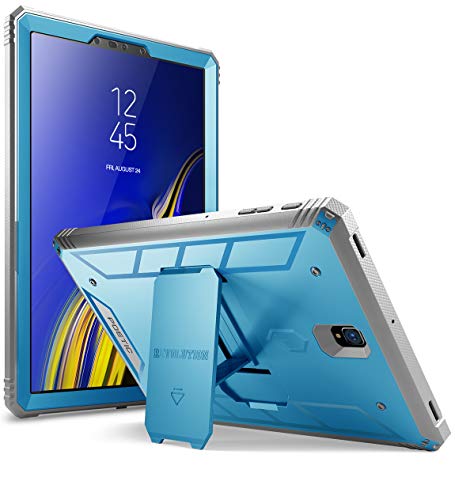 Poetic Galaxy Tab S4 10.5 Rugged Case, Revolution [360 Degree Protection] [Kick-Stand] Full-Body Rugged Heavy Duty Case with [Built-in-Screen Protector] for Samsung Galaxy Tab S4 10.5 Inch Blue