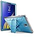 Galaxy Tab S4 10.5 Rugged Case, Poetic Revolution [360 Degree Protection] [Kick-Stand] Full-Body Rugged Heavy Duty Case with [Built-in-Screen Protector] for Samsung Galaxy Tab S4 10.5 Inch Blue