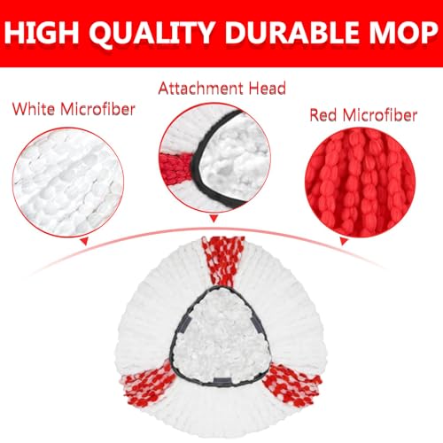 6 Stück Moppköpfe kompatibel mit Vileda Turbo & EasyWring Clean, Mikrofaser Ersatzbezug 2-in-1, Dreieckige Wischmop Nachfüllpackung für Bodenreinigung