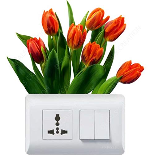 Decals Creation Vinyl Flowers Switch Board Fridge Wall Sticker, 23.62 x 29.92 x 0.39 Inches, Multicolour, Botanical