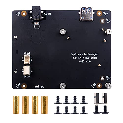 Image of Raspberry Pi 4 SATA Storage, Raspberry Pi 4 Model B 2.5 inch SATA HDD /SSD Expansion Board X825 V2.0 USB3.0 Shield ( Only for Raspberry Pi 4B )
