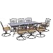 Hanover Traditions 9 Piece Dining Set with Eight Swivel Dining Chairs and a Large Dining Table, 84 x 42"