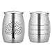 Bivei Personalized Mini Urn for Human Ashes with Tree of Life Custom Text/Message/Date Memorial Cremation Funeral Decorative Extra Small Ashes Holder Keepsake Gift(1.6 inch-Silver)
