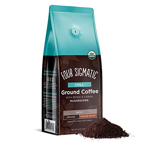 Four Sigmatic CAFÉ DE DECAF CON SETAS REISHI & CHAGA, 340 g (paquete de 1) Cover