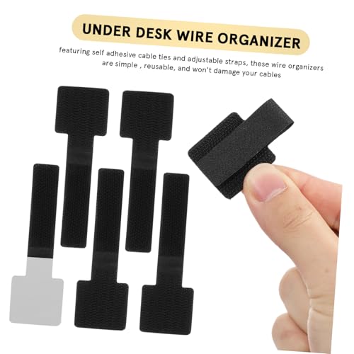 Homoyoyo Cable Management Ties 40 Pcs Wire Straps Adhesive Wire Organizer for Under Desk Cord Management Straps miniatura 3