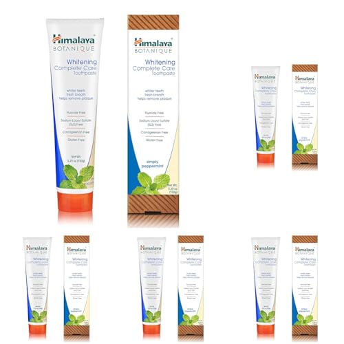 Himalaya Botanique Whitening simply Peppermint |Prevents germs and improves Oral & Dental health |Strenghtens teeth| All Natural, Fluoride & SLS free | 100% Vegetarian and Vegan Friendly- 150g