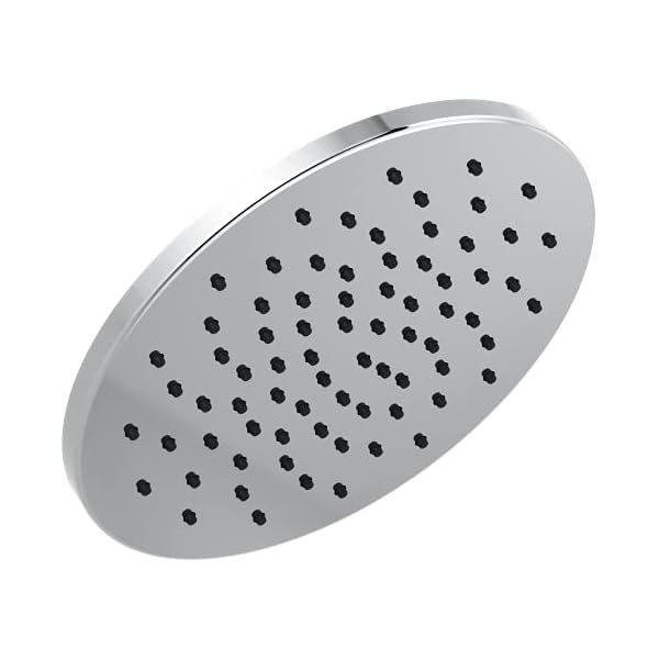 Delta faucet single spray raincan shower head chrome shower head rainfall shower head round shower head metal shower head 175 gpm flow rate lumicoat chrome 52158 pr  urban country home decor