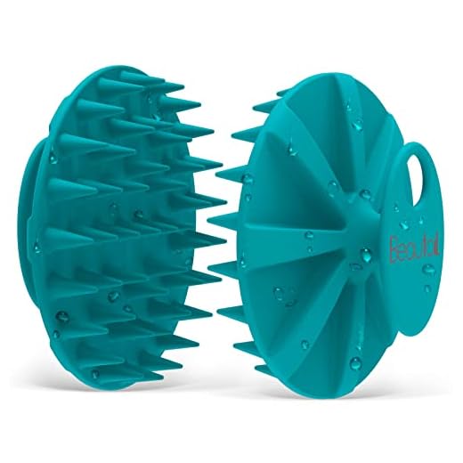 BEAUTAIL Hair Scalp Massager Shampoo Brush, Soft Silicone Head Care Scrubber and Exfoliator for Dandruff Removal and Hair Growth, Shower Washing Hair Scrub Brush Tool for Women Men Pet, 1 Pack, Blue