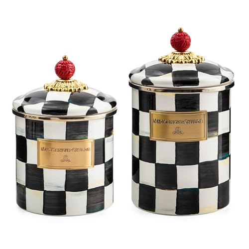 MACKENZIE-CHILDS Medium Enamel Canister Bundle with Small Enamel Canister, 48