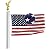 35 FT Heavy Duty 14 Gauge Tapered Commercial Flagpole Outdoor Sectional Residential Flag pole Gold Eagle Top Windstrong 5x8 FT US Nylon Flag Sewn Stars Stripes Hardware for holding two Flags included