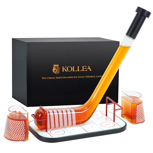 Kollea Ice Hockey Whiskey Decanter Set with 2 Glasses