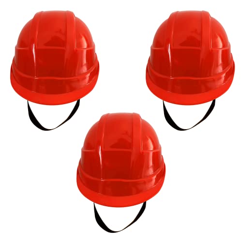Image of LADWA Red Heavy Duty Director Safety Helmet, ISI Marked Protective Head Helmet for Construction, Factory and Industrial Safety Applications (Pack of 3)